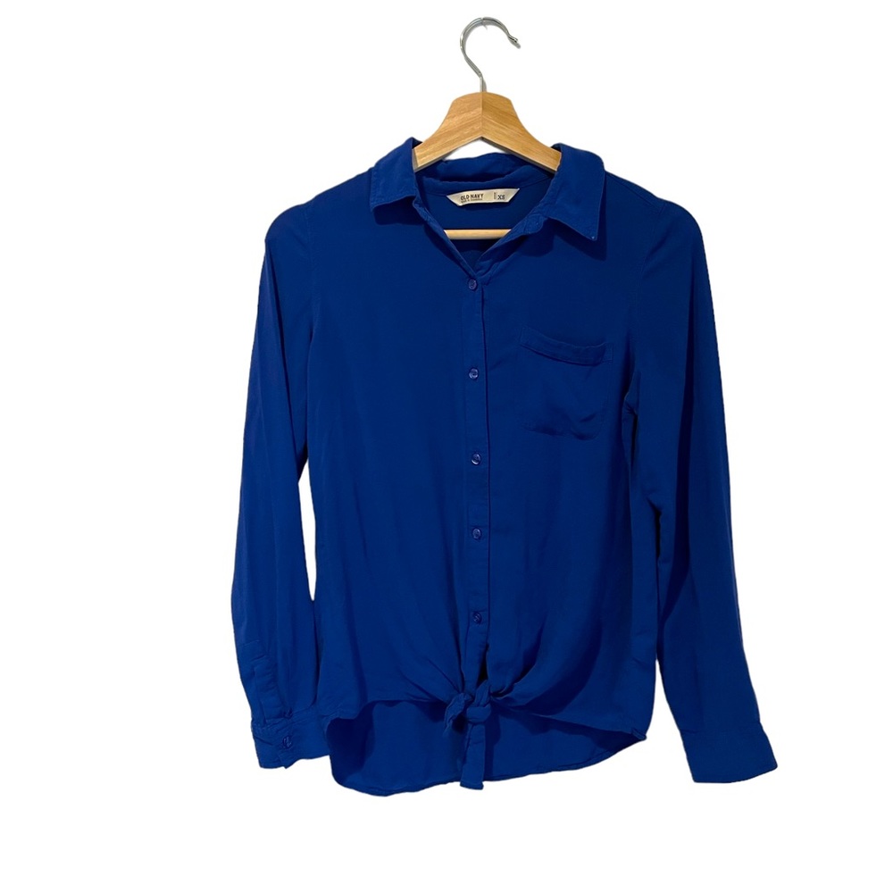 Old Navy Colbalt Blue Long Sleeve Button Up Size XS
